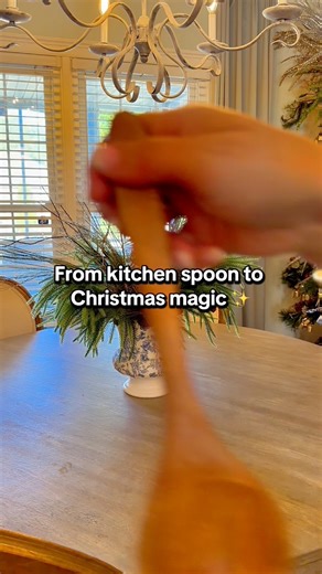 How I hang things from my plants. Turn an old wooden spoon into a festive holiday hanger! This easy DIY takes minutes and adds the cutest rustic charm to your Christmas decor. Perfect for anyone who loves creative crafts and budget-friendly holiday ideas. #HolidayDIY • wooden spoon Christmas craft • easy holiday DIY • Christmas planter idea • rustic Christmas decor • budget Christmas DIY • simple Christmas craft tutorial • farmhouse Christmas ideas #ChristmasDIY #HolidayCrafts #EasyDIY #Christma