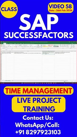 SAP SuccessFactors Time Management Training Online Class 58 26th Feb 2026 #sapsuccessfactorstraining