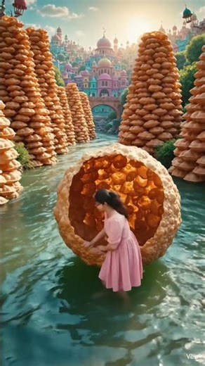 ​🥙 Golgappa Fantasy World: A Spicy Adventure! 🌶️Exploring the Surreal Golgappa River 🌊🥙