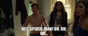 MAN: Hey, Spider-Man! Oh. Oh, uh...