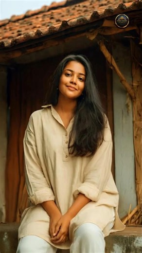 🌿 Soft Beige Kurti & Ivory Bottoms Rustic Village Grace ✨ #EthnicFrames