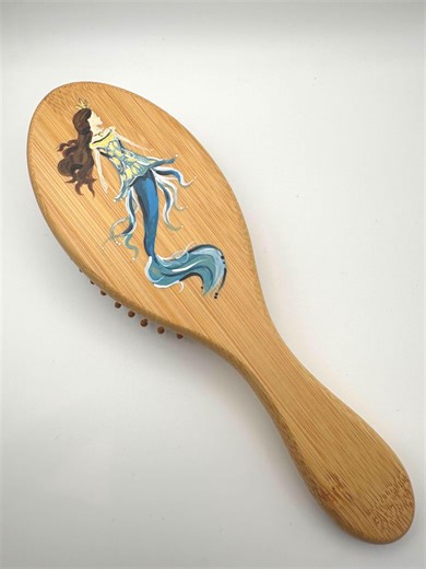 Hand Painted Hair Brush - Mermaid - Etsy