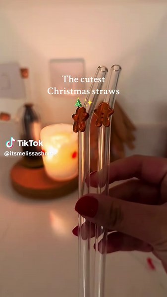 Cute Christmas Glass Straws for Festive Celebrations