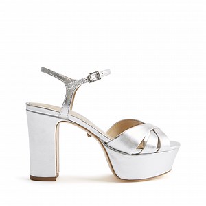 Keefa Platform Sandal | Silver Leather - SCHUTZ