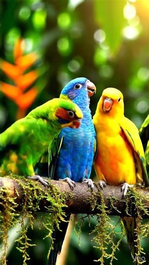 Colorful Parakeets Together 🦜 | Tropical Birds in Natural Sunlight