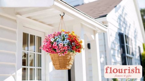 24 Bundles Realistic Artificial Flowers for Outdoors, Fake Flowers UV Resistant, Faux Plants Greenery Beautify Outdoor Hanging Planters Porch Patio Yard Garden Wedding Farmhouse Home Decor