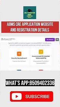 ⚡AIIMS CRE APPLICATION WEBSITE AND NEW REGISTRATION DETAILS🖇️II ‪@BmltEducationPoint7‬