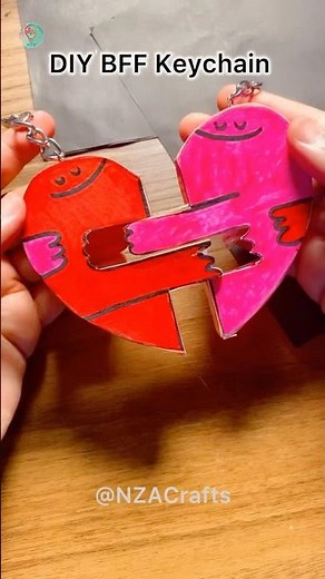 EASY DIY Of BFF Heart Keychain (657) #diy #gift #viral #shorts #asmr #usashorts