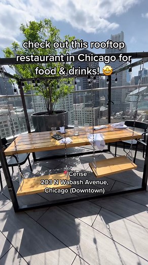 One of my favorite rooftop restaurants in Chicago. It even has a swing set! Great spot for a rooftop lunch or dinner with friends over summer!☀️ #chicago #rooftoprestaurant #chicagotiktok #chicagosummer #summervibes #chicagobars #chicagofoodspots
