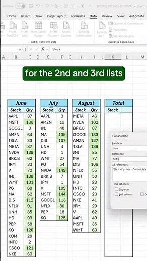 👉 how to consolidate data from different lists in Excel