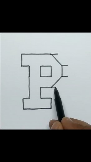 How to Draw 3D Letter P