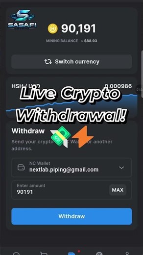 Live Crypto Withdrawal to NC Wallet! ⚡💸