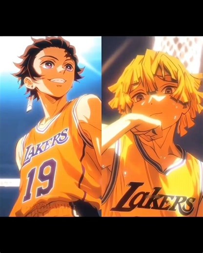 Tanjiro and Zenitsu Lakers version #shorts #shortsfeed #trending #trendingshorts #viral #viralshorts