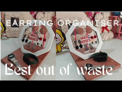 ✨ DIY Earring Organizer from Waste Cardboard & Sweet Box Tray #easydiy #upcycledcrafts #diyorganizer