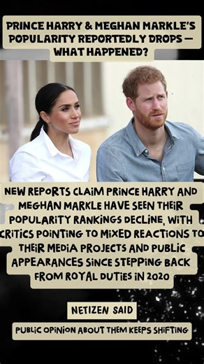 📉👑 Prince Harry & Meghan Markle’s Popularity Reportedly Drops — What Happened? 😮