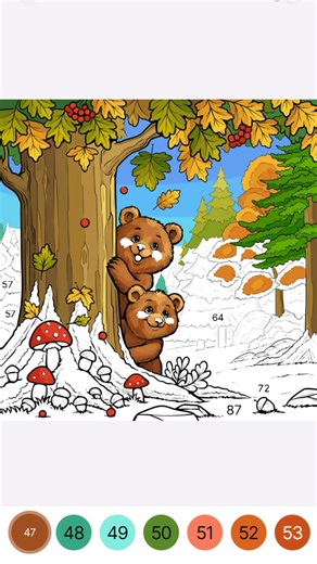 Cute Bears in the Autumn Forest | Digital Coloring ASMR 🍂🐻