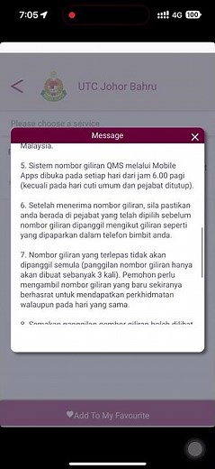 QMS Queue System - UTC Johor Bahru - Passport Renewal - ticket issued 6:10am