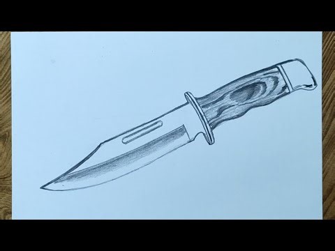How to draw knife step by step so easy/ Easy way to draw knife