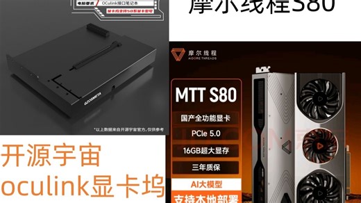 Thinkbook16用开源宇宙oculink显卡坞EG01H8连摩尔线程S80在Win11下具体过程