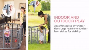 Evenflo Versatile Play Space Adjustable Play Area, Plastic, 8-Panel (Cool Gray)