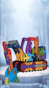 ABC Puzzle Song! 🚜 EXCAVATOR Vehicles Alphabet Learning for Kids | @ABC_KidsSongs #shortvideo