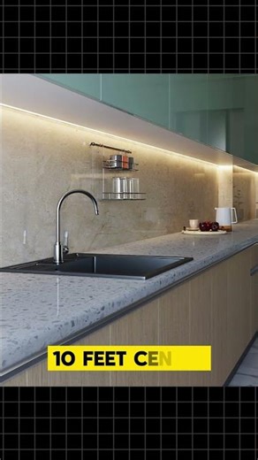 10x8 Kitchen 3D Layout | Center Chimney & Corner Sink L-Shape Kitchen Design#kitchen#chimney