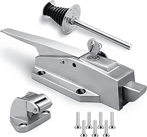 Walk in Cooler Latch Handle, 304 Stainless Steel Walk in Freezer Door Handle Kit, 5.9" Walk in Cooler Door Handle Inside Release Handle, Walk in Cooler Door-Handle Kit Short Base