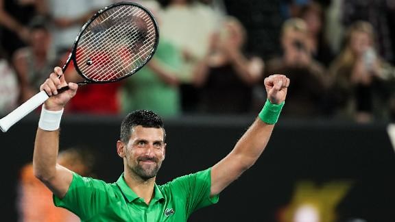 Djokovic claims 100th Australian Open win with an ace