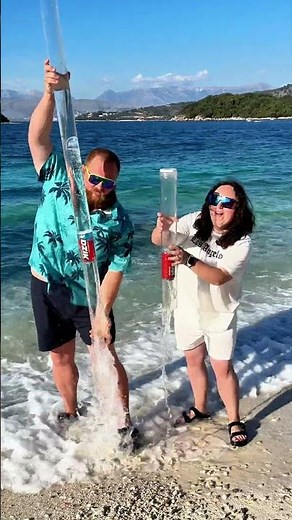 A simple physics experiment with a pipe and a can in collaboration with @_c4fun_