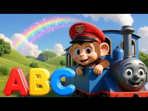 🚂 The ABC Train Song! Learn alphabets with Baby Monkey