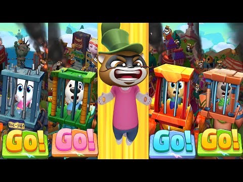 Talking Tom Hero Dash 🔥 All Raccoon Bosses UNLOCKED! Diamond Suits vs Heroes | Epic Final Fight