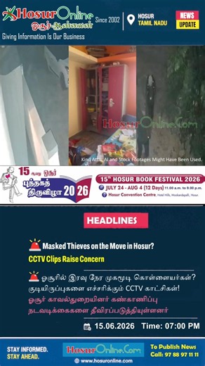 🚨 Masked Thieves on the Move in Hosur? CCTV Clips Raise Concern #hosurnews #breakingnews