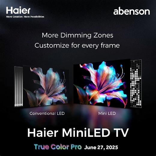 11K views · 18 shares | Haier and Abenson brings you the future of home entertainment. ✨ True Color Pro — the Mini LED TV that shows you every detail, every shade, just as it was meant to be. Launching June 27. #Abenson #Haier | Abenson | Facebook