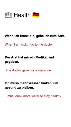 🏥 Learn German with simple B1 sentences – Health Edition 🇩🇪
