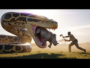Brave Officer Uses AXE to Save Baby Rhino Swallowed by GIANT PYTHON!