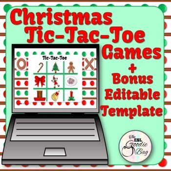 Christmas Themed Tic-Tac-Toe Digital Games | ESL/ELL Students