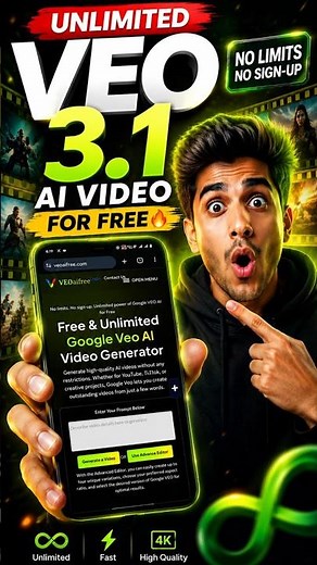 Unlimited VEO 3.1 AI Video Generator FREE | No Limits, No Sign Up
