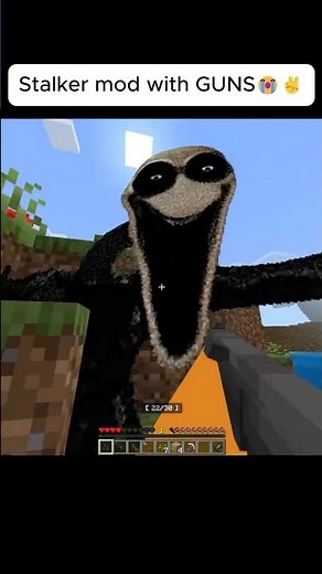 Stalker Horror Mod With GUNS😭✌️ #minecraft #funny