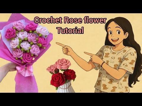 Beautiful Crochet Rose Tutorial🌹| Easy Step-by-Step Guide for Beginners