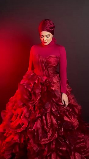 Stunning Red Satin Dress Showcase