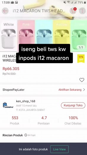 ini adalah benda kw terkeren yg gua punya wkwk #berbagiilmu #samasamabelajar #tws #airpods #inpods #i12 #fyp #fypg #fypage