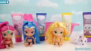 Learn COLORS with Shimmer and Shine Bath Paint Nick Jr Bathtime Toys Frozen Paw Patrol Finding Dory-