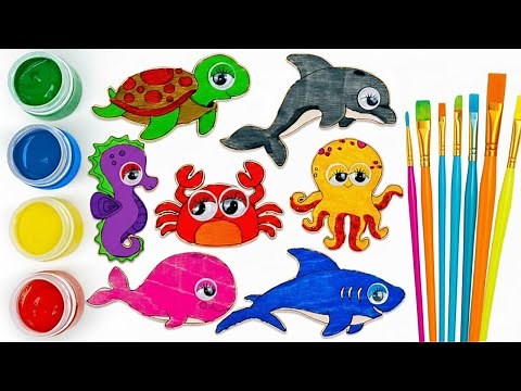 Color and Learn with Sea Animals | Fun Drawing and Coloring for Kids