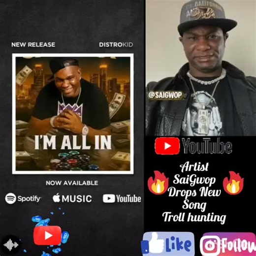 ‼️ promotion ‼️ | Artist :-Tag 👉🏻SaiGwop Drops New Song -:Troll hunting n Check out 👉🏻### This is dopeTag 👉🏻@saigwop Out now On All Digital Platforms 💥👈... | Instagram