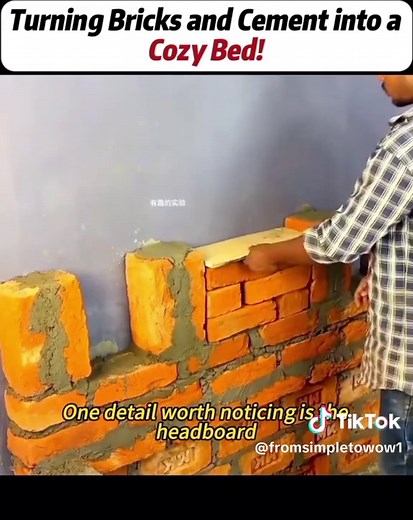 Building a Cozy Bed with Bricks and Cement Steps