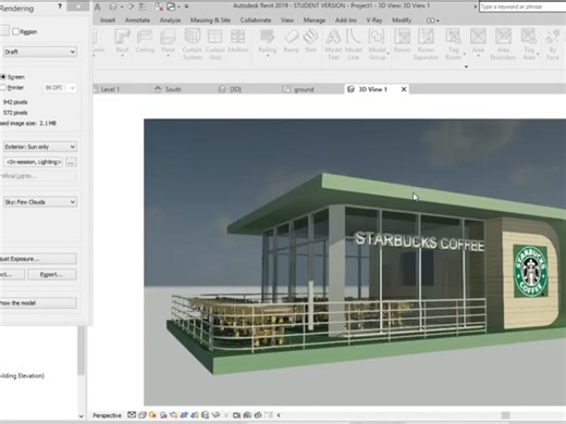 Revit 星巴克咖啡店设计教程 空间设计