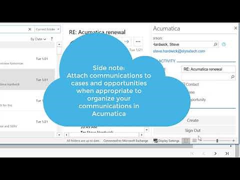 How to Log Emails into Acumatica from Outlook - contacts, cases & opportunities