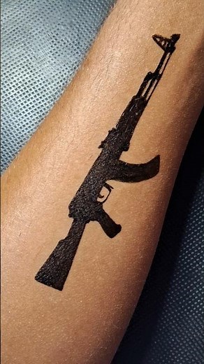 Ak 47 Tattoo | Hand Tattoo Design Using Pen #tattoo #drawing #shorts