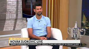 985K views · 116 reactions | “I still play for these moments”: Novak Djokovic just won his 24th Grand Slam at the #USOpen — and he says that sacrifice, setting goals and his daughter, who he calls his “guardian angel,” have all helped him reach this milestone. https://cbsn.ws/3LefnSL | CBS Mornings | Facebook