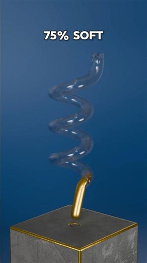 0% vs 100% Soft Gold Cylinder In Spiral Pipe Simulation | 3D Soft Body Simulation